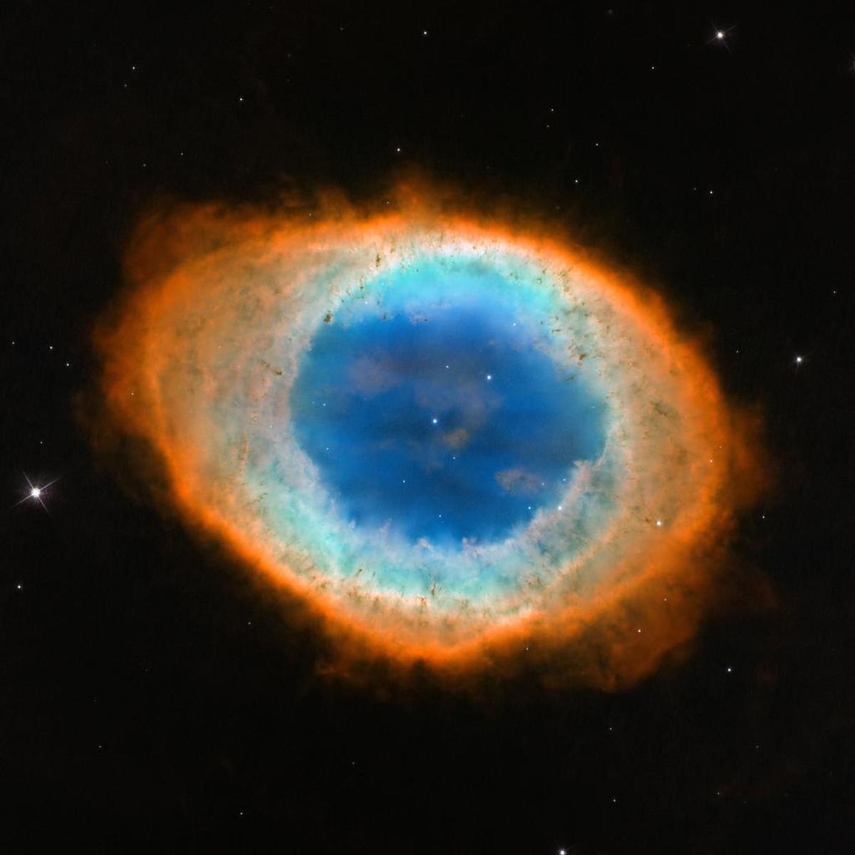 This image made by the Hubble Space Telescope shows Messier 57, the Ring Nebula. A full decade in the making, Hubble rocketed into orbit on April 24, 1990, aboard space shuttle Discovery.