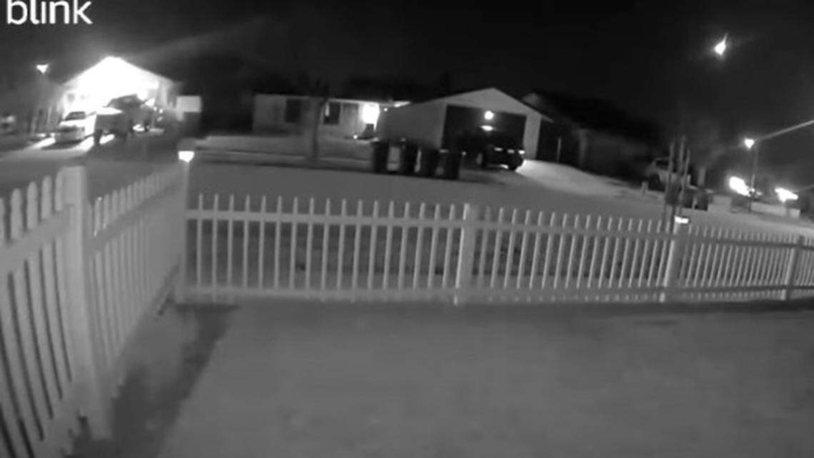 Forty-three people reported seeing the fireball, visible here in the upper right corner, at 10:44 p.m Saturday, Nov. 23, the American Meteor Society reported.