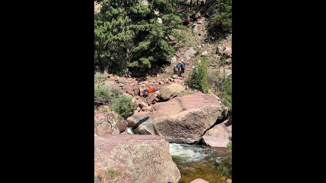 A fallen climber was rescued after someone heard a “person in pain” at a popular Colorado canyon, officials said.
