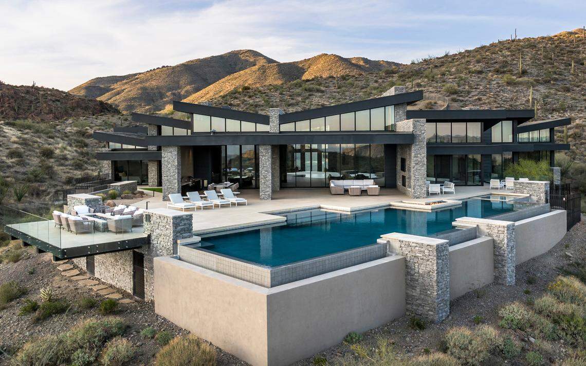 The unique home in Scottsdale, AZ, is 8,979 square feet with 5-bedrooms and 5.5-bathrooms