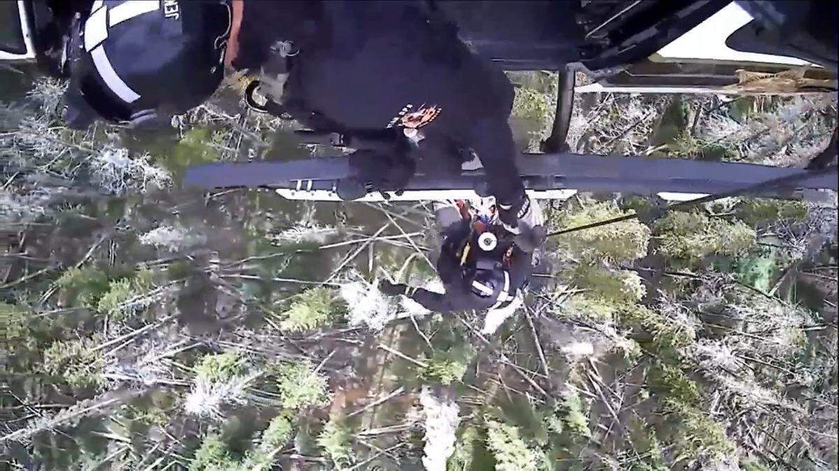 A horseback rider was rescued after the horse he was riding fell on top of him and crushed him in the Utah mountains, officials said.