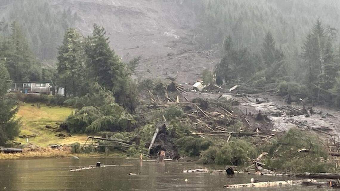 First responders are searching for two children and an adult under mud and debris after a landslide in Alaska.