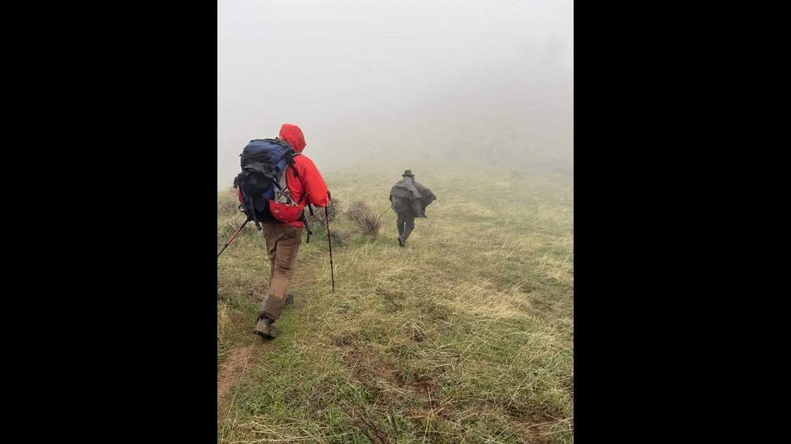 As rescuers trekked “about 8 miles and about 400 feet in elevation,” they faced unfavorable weather conditions overhead, deputies said.