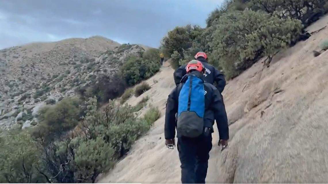 The injured hiker was on a trail above Deep Creek Hot Springs, rescuers in California said.