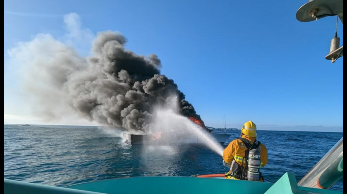 Rescuers said they got a call about the boat fire at about 7 a.m., Sunday, July 28.