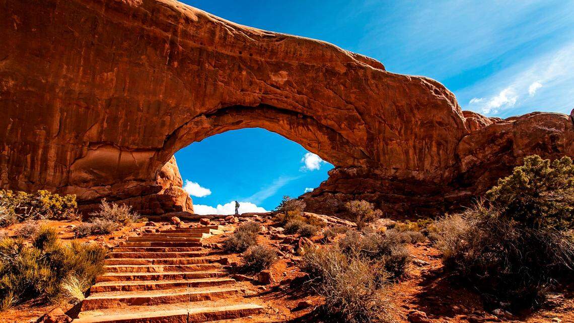 A hiker died while on the Windows Loop Trail at Arches National Park, officials said.