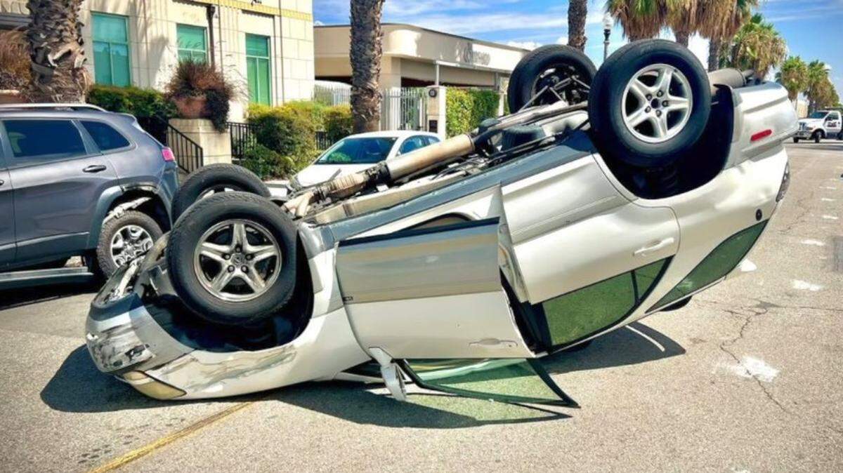 A video shows police questioning the woman, who admits to driving the vehicle but replies “no,” when asked if she was in a crash.