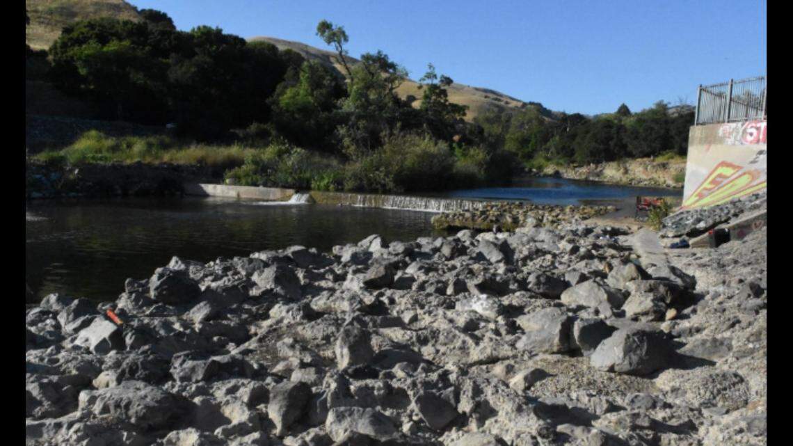 The girl got “stuck against the flow control structure,” deputies said.