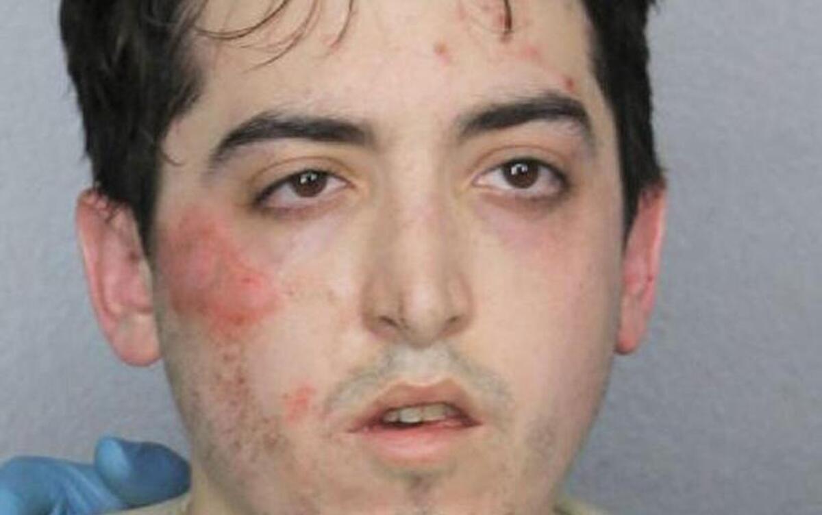 This photo provided by Broward County Sheriff’s Office shows Alexander Sperber, who was arrested and charged with bank robbery.