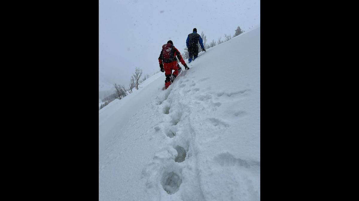 A snowboarder was rescued after teams followed his tracks, Utah officials said.