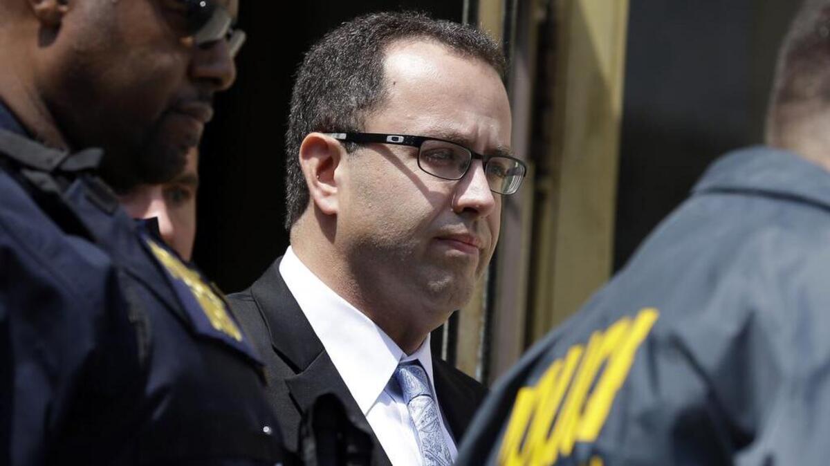In this Aug. 19, 2015 file photo Former Subway restaurant spokesman Jared Fogle leaves the Federal Courthouse in Indianapolis following a hearing on child-pornography charges.