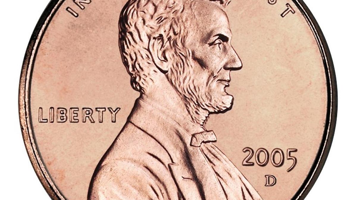 Lincoln penny. w/ Peter Rexford Stamps & Coin column.