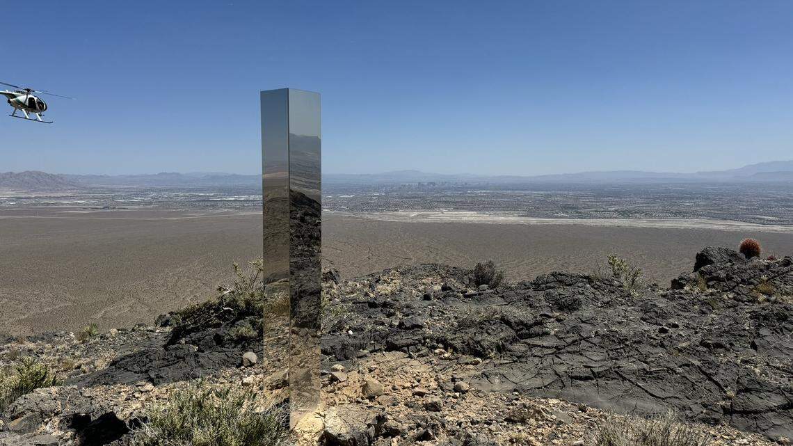 A mysterious metal “monolith” found in the Nevada desert has been removed to an undisclosed location, Las Vegas police say.