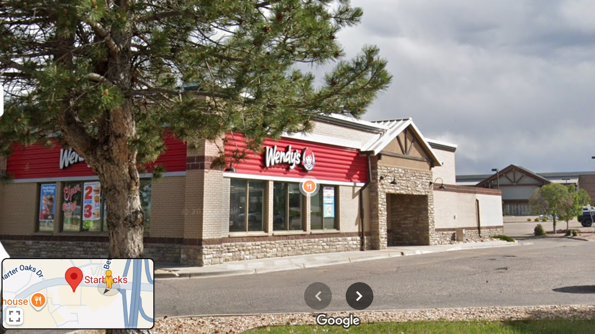 A Wendy’s in Castle Pines, Colorado, is pictured. A man was arrested July 10 at the fast-food spot.