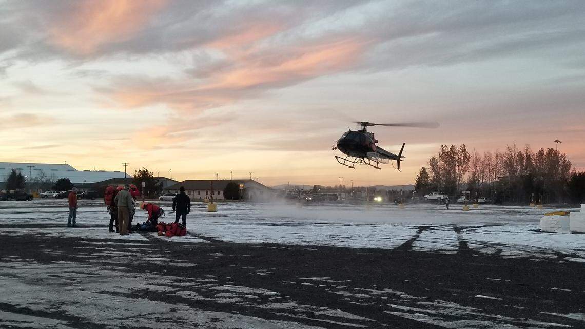 A person fell 40 feet while climbing with a group on Dec. 16 near Bozeman, Montana, rescuers said.