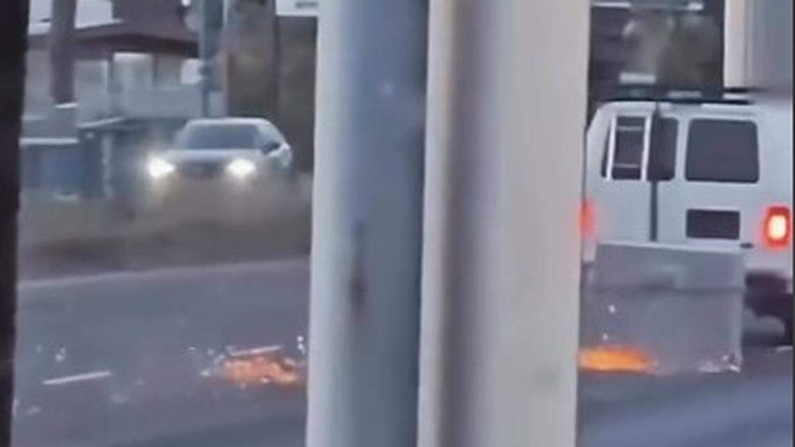 A TikTok video shows a van dragging a stolen ATM down an Oakland street. California police say the van was taken from a business.