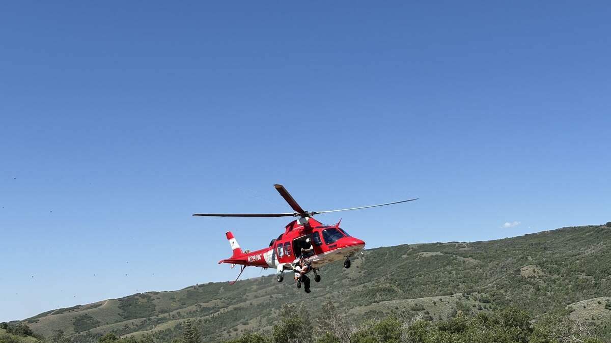 A climber was rescued after rappelling into stick, Utah officials said.