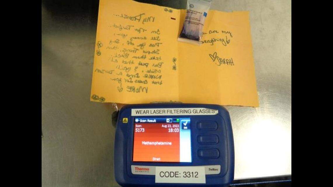 A woman is accused of mailing a drug-soaked letter to an inmate at a California county jail, according to a sheriff’s department.