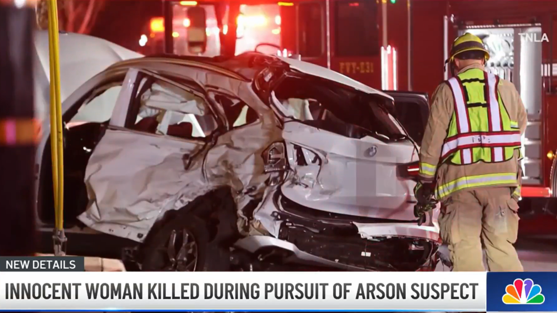 The woman was pronounced dead on the way to a trauma center, police said.