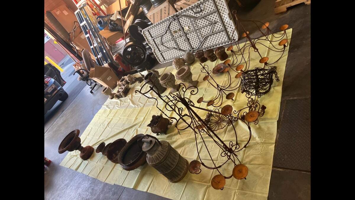 The woman was found with antique items, according to California officials.