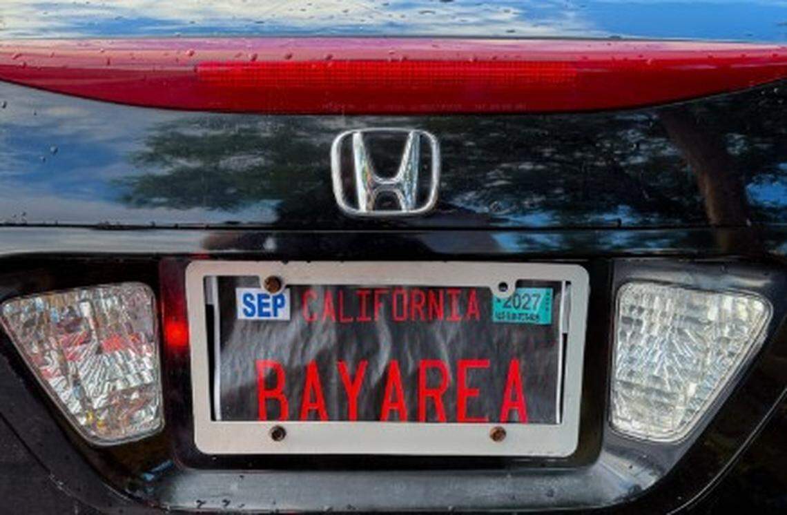 A California Highway Patrol officer pulled over a vehicle with a homemade printed license plate in the Bay Area, officials say.
