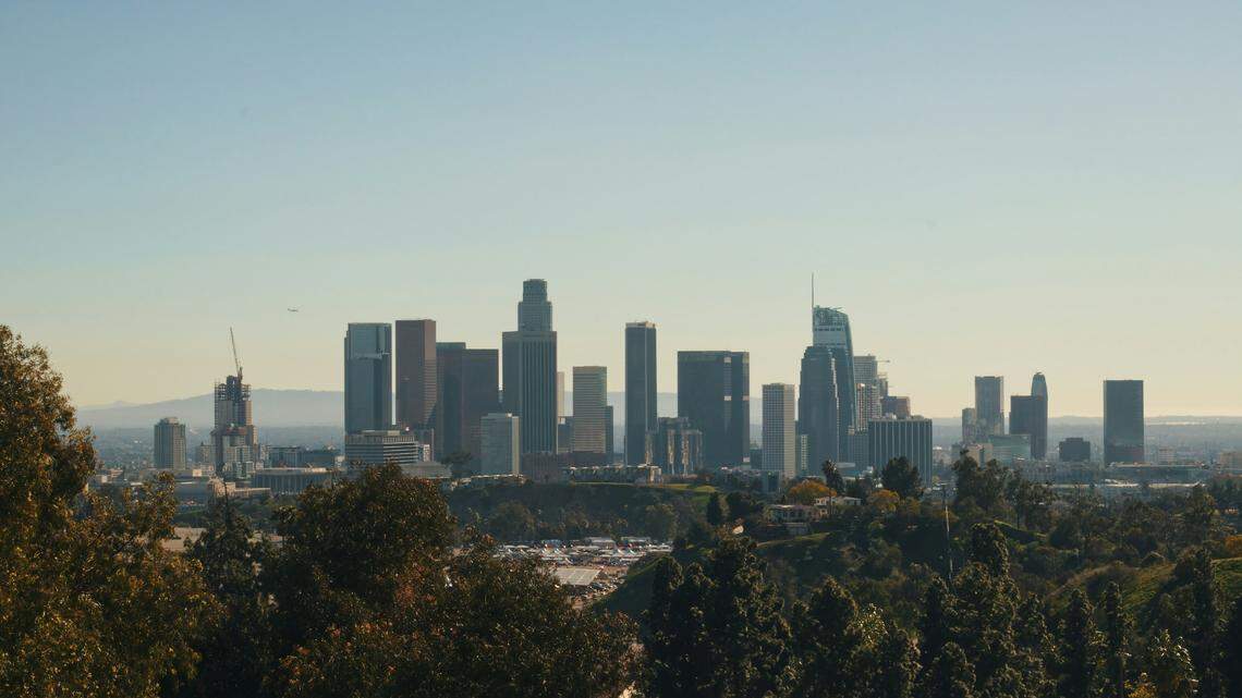 File photo of the Los Angeles skyline. A restaurant in Little Tokyo has the best pasta dish in the state, according to Yelp.