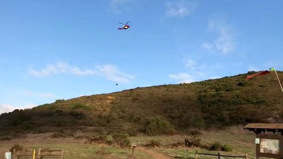 A hang glider was airlifted to a hospital after crashing, California officials said.