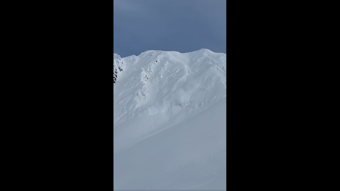 A video captured a skier-triggered an avalanche in Alaska, officials said.
