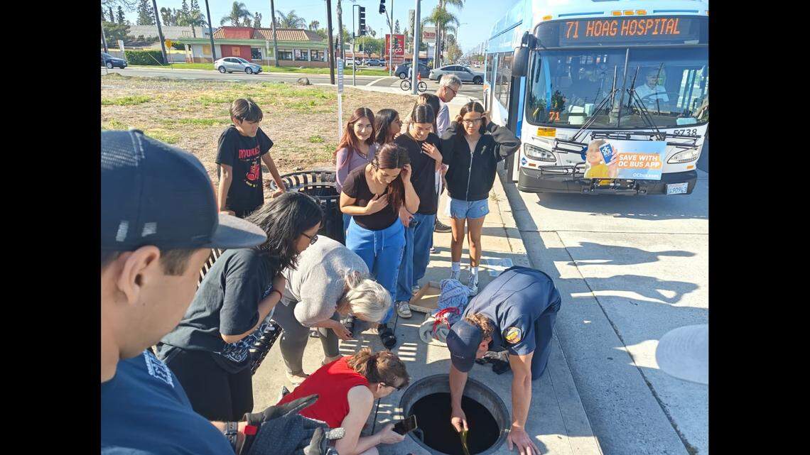 Rescuers said “with some ingenuity, technical skills, a box, can of tuna, and a meow sound video from YouTube, they were able to rescue the feline.”