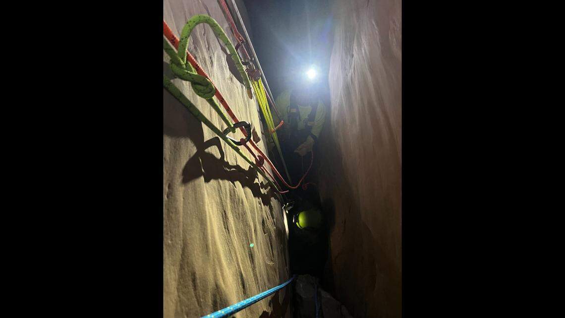 A high​-​angle rope rescue was used to retrieve the man from the narrow canyon, Utah officials say.