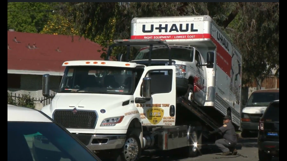A man’s decomposing body was found in the back of an abandoned U-Haul truck, California police say.