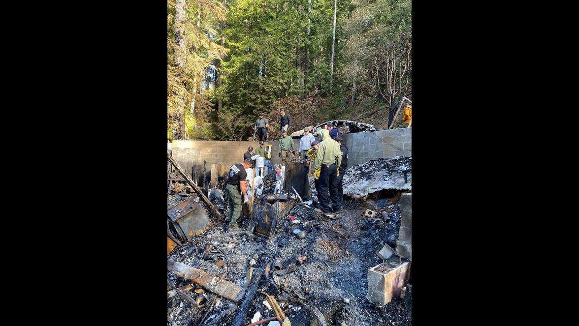 A man is accused of shooting his 75-year-old mother to death and setting her house on fire to destroy evidence, California deputies say.