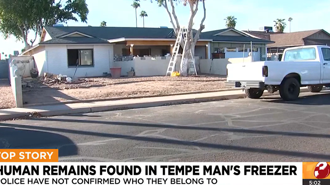 Joseph Hill Jr.’s home is pictured after police said they found human remains in his backyard.