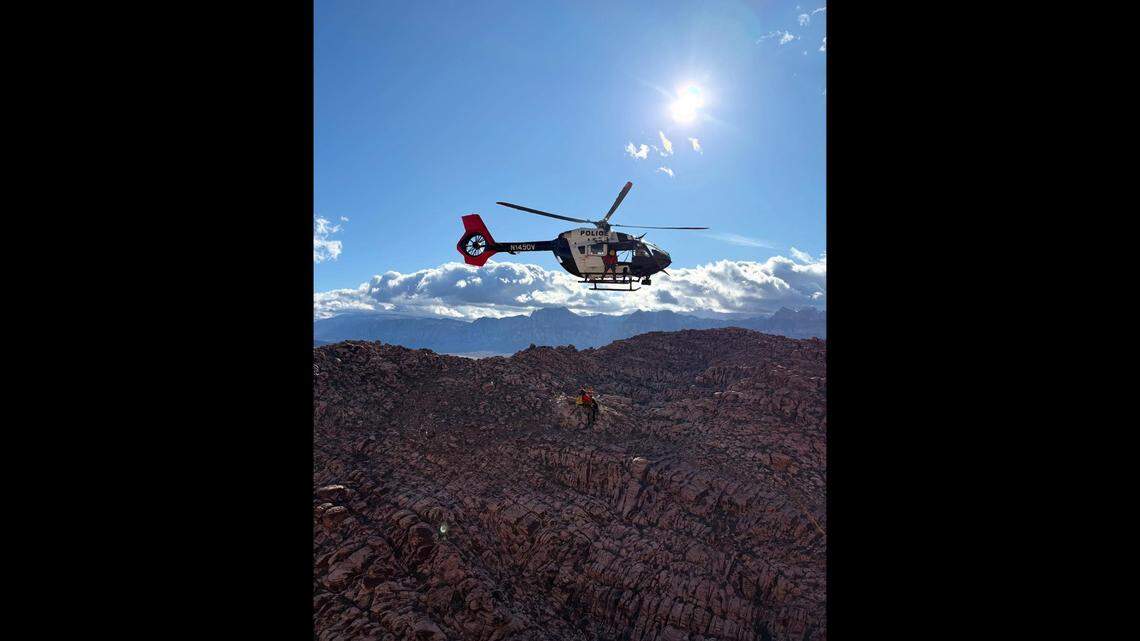 Given the hiker’s location, Nevada rescuers said they called in a helicopter crew to reach the hiker.