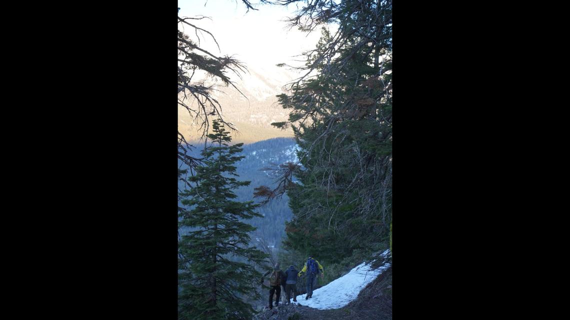 The hikers called for help after one slipped on the icy trail, Siskiyou County deputies said.