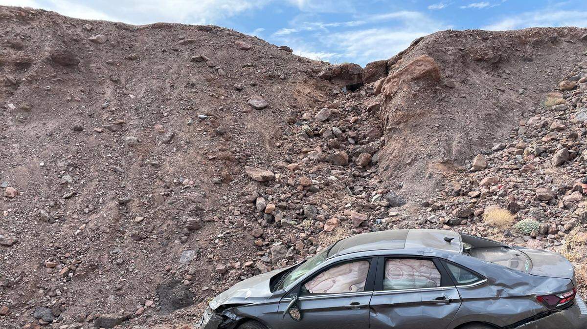 A man became disoriented after hiking in “extreme heat,” then drove off a 20-foot embankment in Death Valley National Park, officials said.
