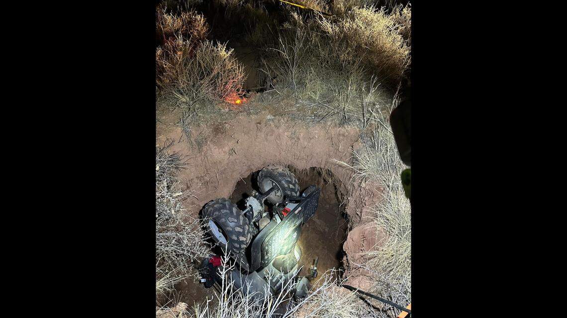 A crash into a 10-foot hole killed an ATV rider near Concho in unstable terrain filled with hidden sinkholes and tunnels, Arizona rescuers say.