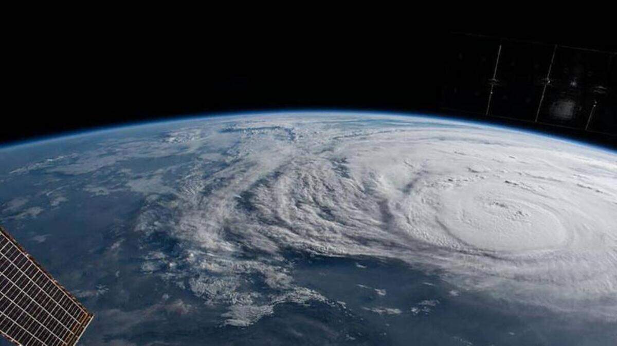 The International Space Station orbited over Hurricane Harvey on Friday and photographed the storm bearing down on the Texas coast.