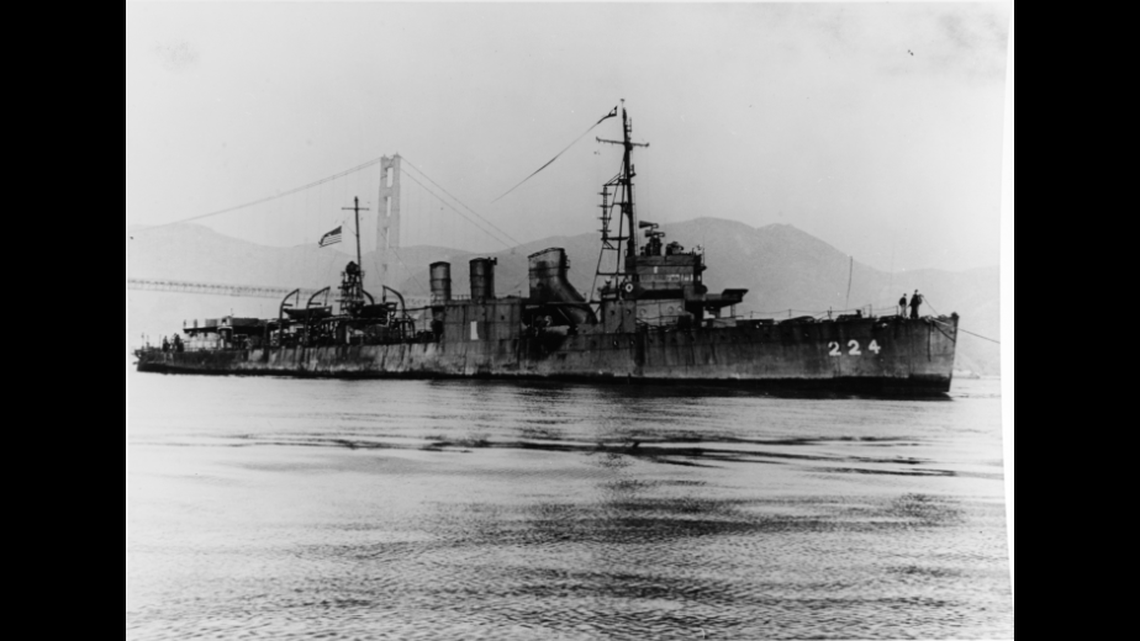 The vessel was given a “burial at sea” after being towed to San Francisco in 1946, a search team said.