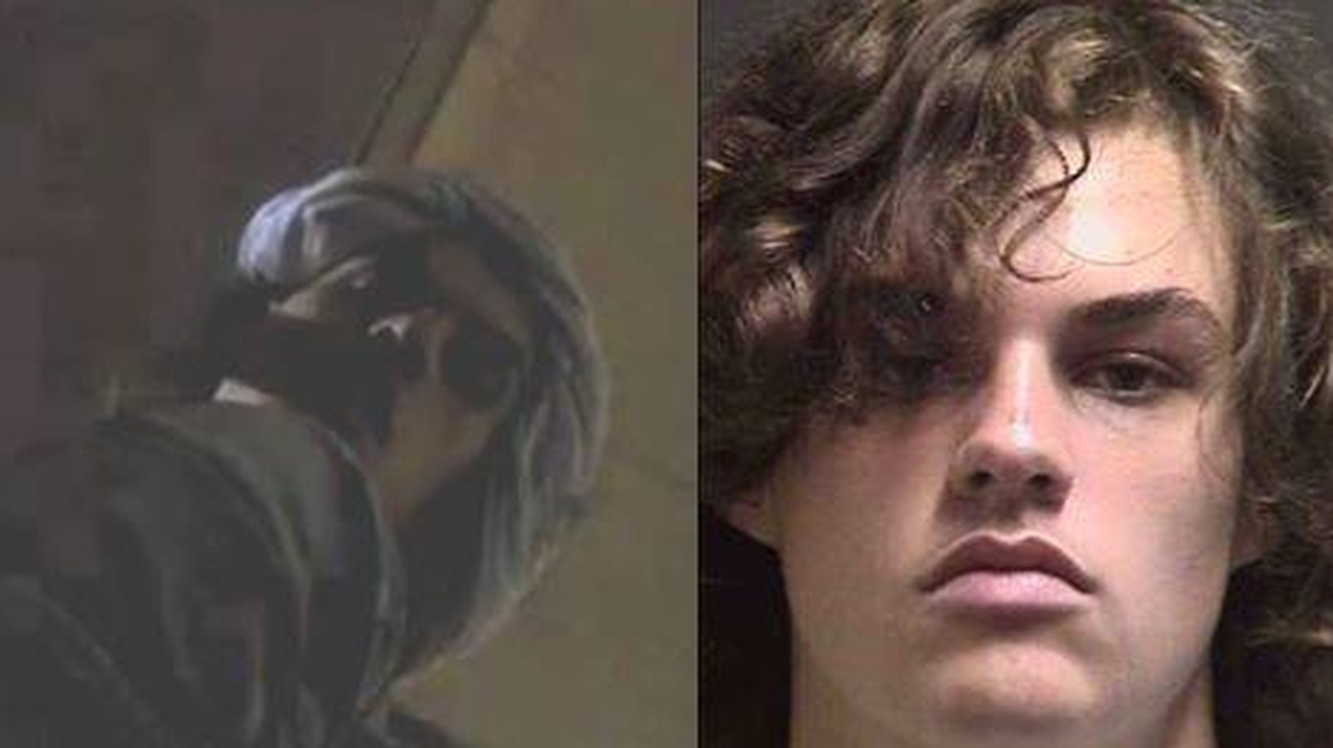 An Okaloosa County sheriff’s deputy snapped a photo, left, of Chandler Ridge Carlyle, 18, when Carlyle answered the deputy’s FaceTime call on an allegedly stolen smartphone.