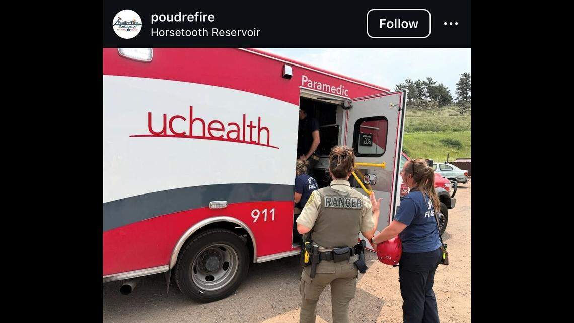 A paddleboarder was rescued after being separated from her board, Colorado officials said.