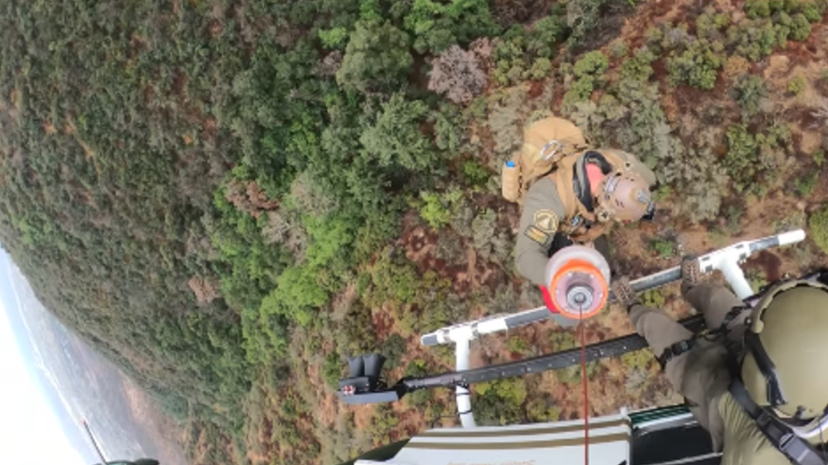 Aside from being dehydrated, the hiker appeared to be in good health, according to rescuers.