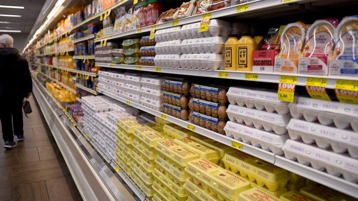 Eggs line the shelves of Acme Fresh Market on Whipple Ave. NW in Jackson Township.  Wednesday,  January, 18, 2023.

Price Of Eggs 25