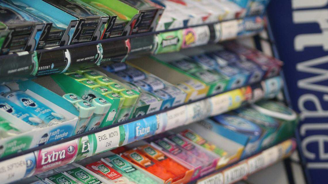 Police in Irvine are seeking a woman seen on security video stealing a cart of chewing gum worth $1,800, California cops say.