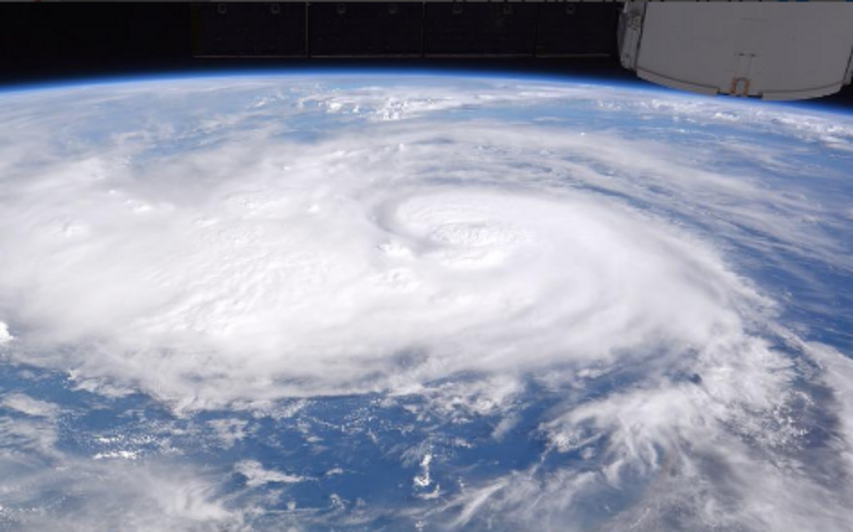 Astronaut Randy Bresnik captured photos of Hurricane Harvey from the International Space Station on Thursday as it barrels toward Texas.