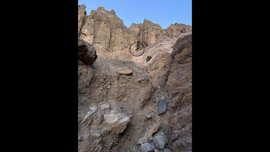 A hiker got stuck in a steep gully in Death Valley National Park, rangers said.