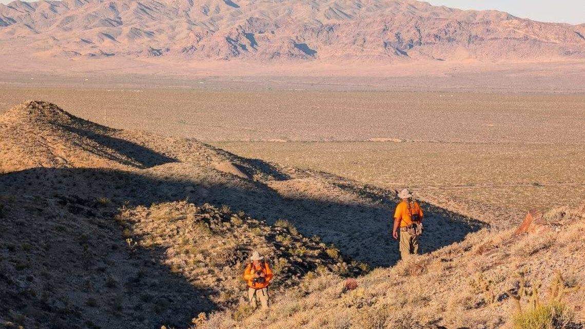 Search teams looked for a missing 45-year-old in a desert area during hot temperatures, Arizona rescuers said.
