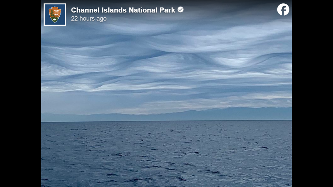 A rare formation called asperitas clouds appeared over the Santa Barbara Channel in Southern California on Nov. 15.
