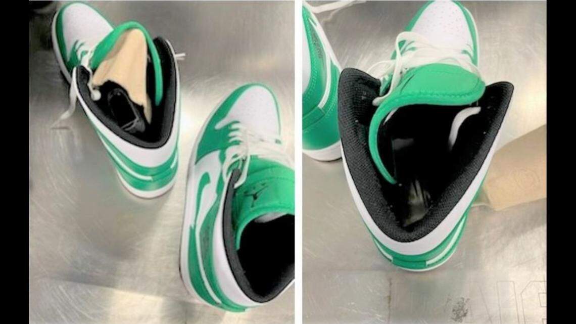 TSA officers stopped a man after agents said they found a handgun and loaded magazine concealed in his sneakers at the LaGuardia Airport.