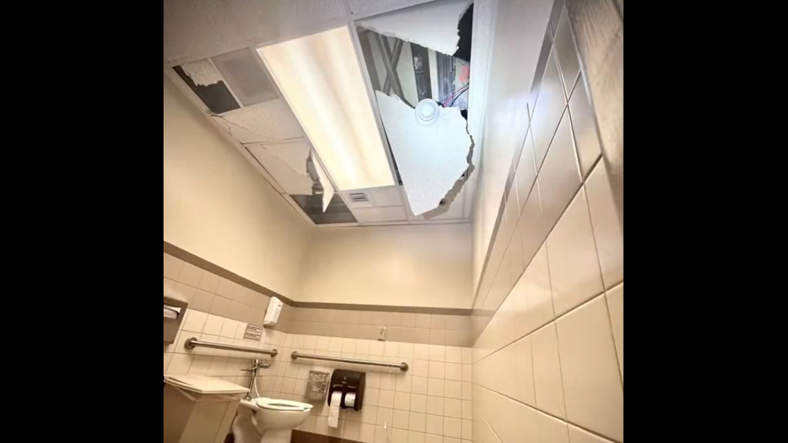 The man entered the Upland hospital restroom but never left, police said.